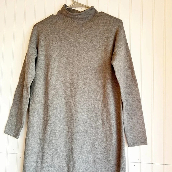 J. Jill Size XS Petite Dark Gray Mock Neck Knit Sweater Dress NEW! - Picture 2 of 5